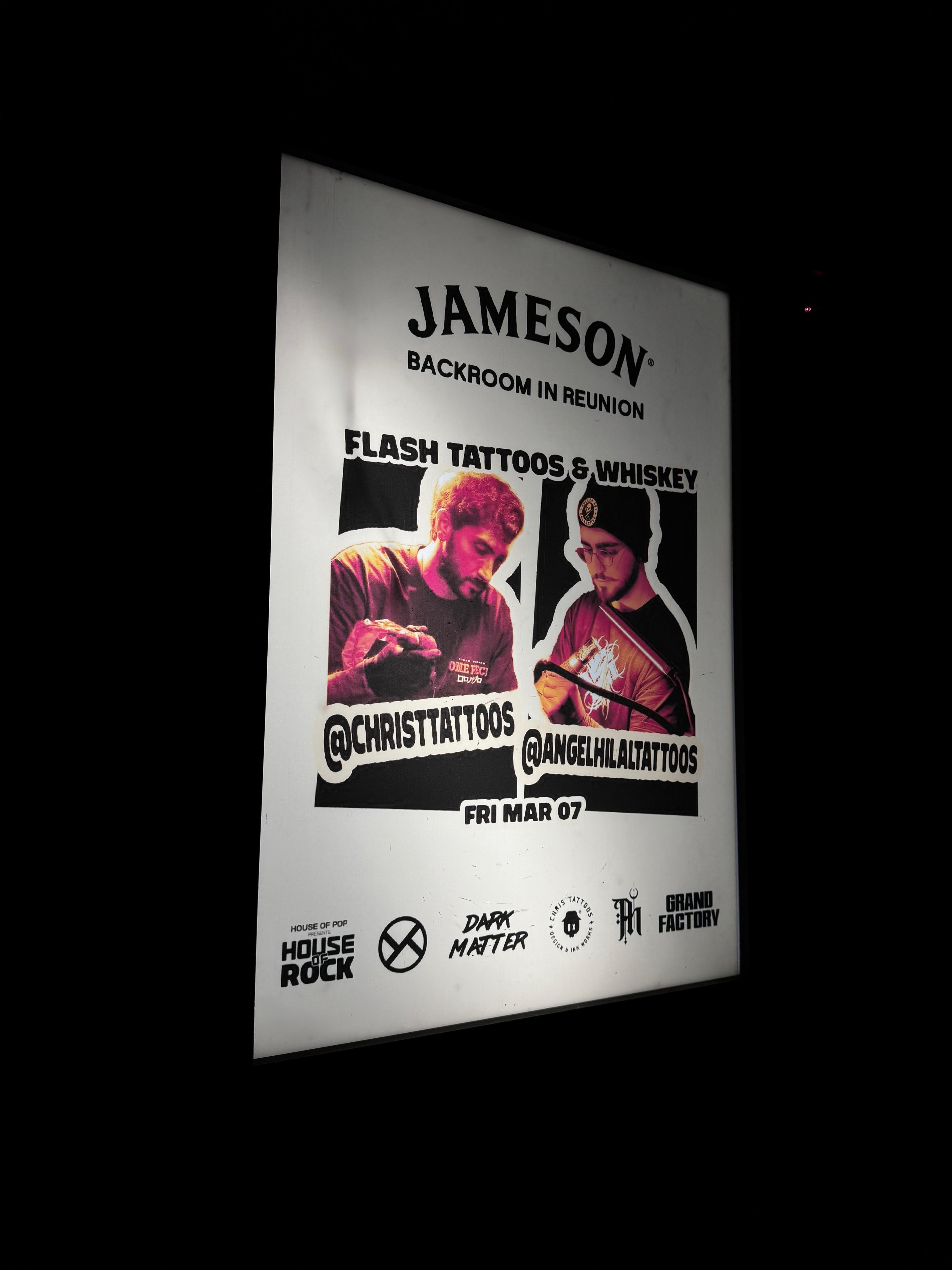 Reunion event poster — Jameson Backroom in Reunion