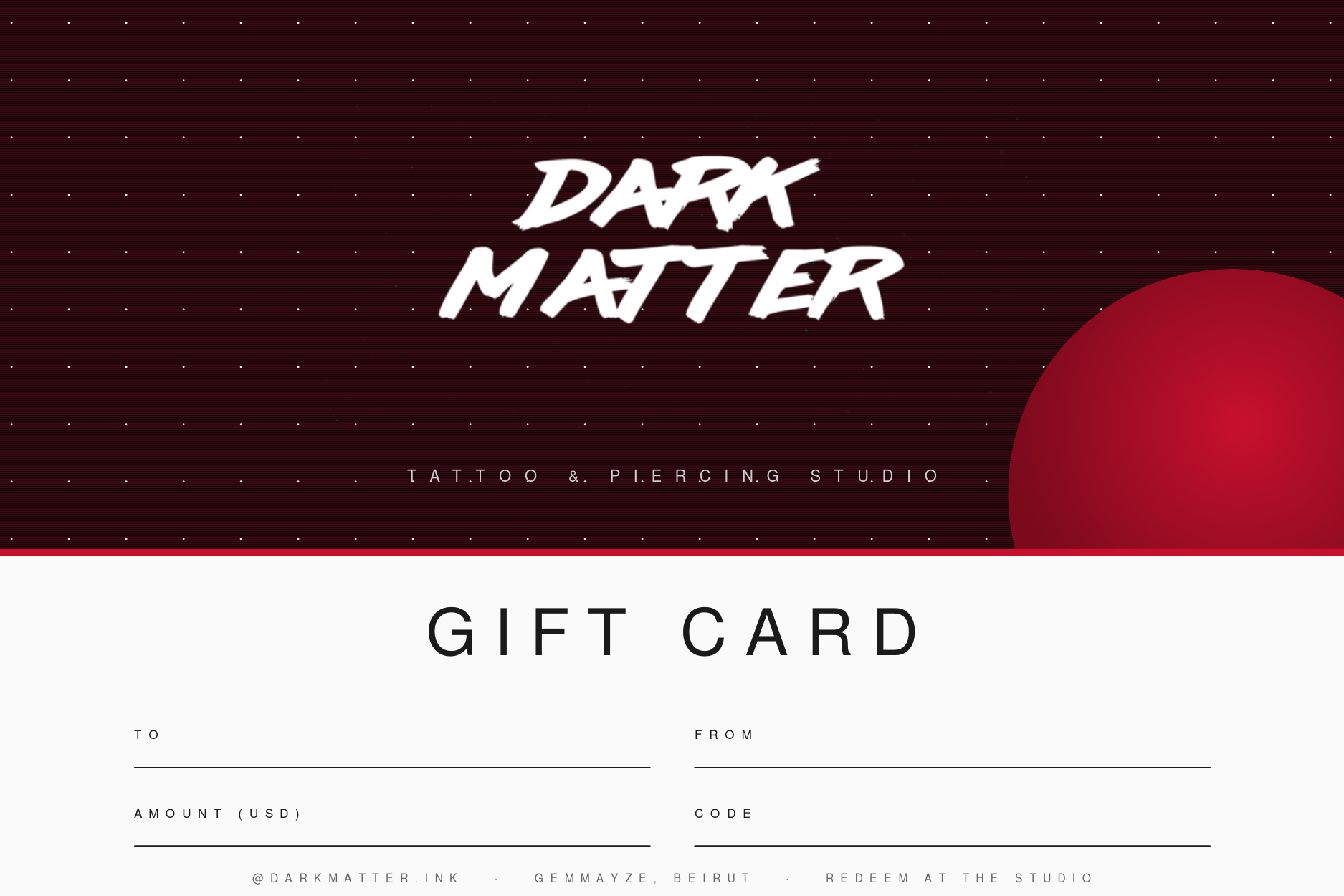 Dark Matter gift card