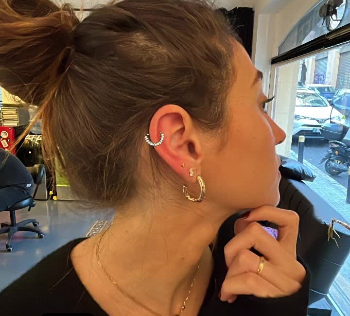 Helix & lobe piercings